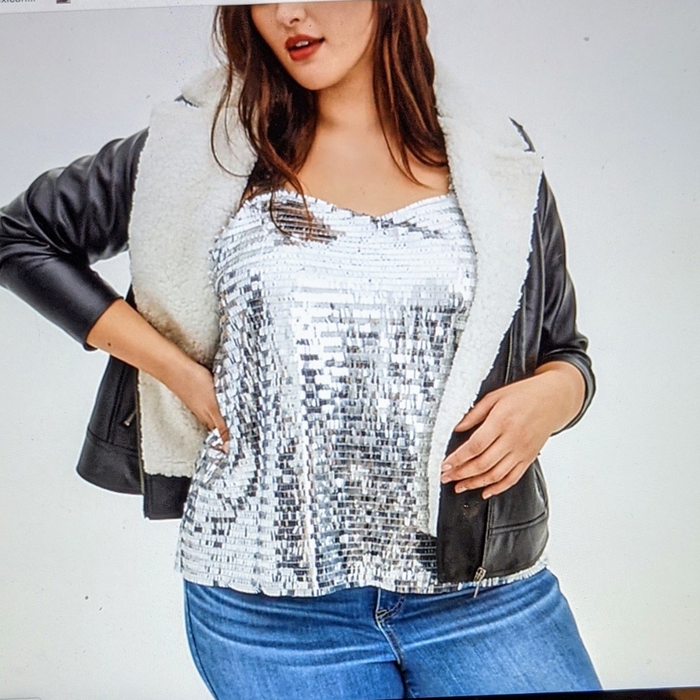 Torrid faux shearling lined moto jacket